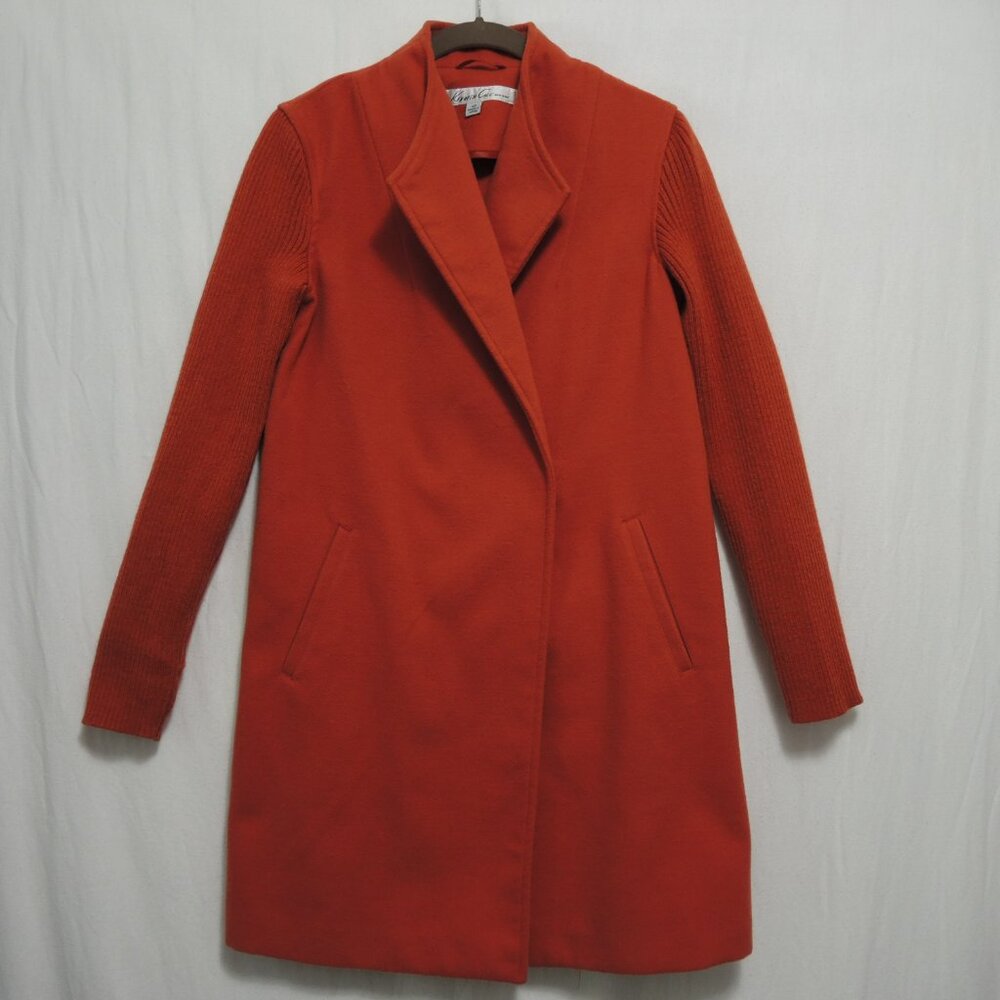 Kenneth Cole New York Orange Pea Coat Snap Closure Size S/XS